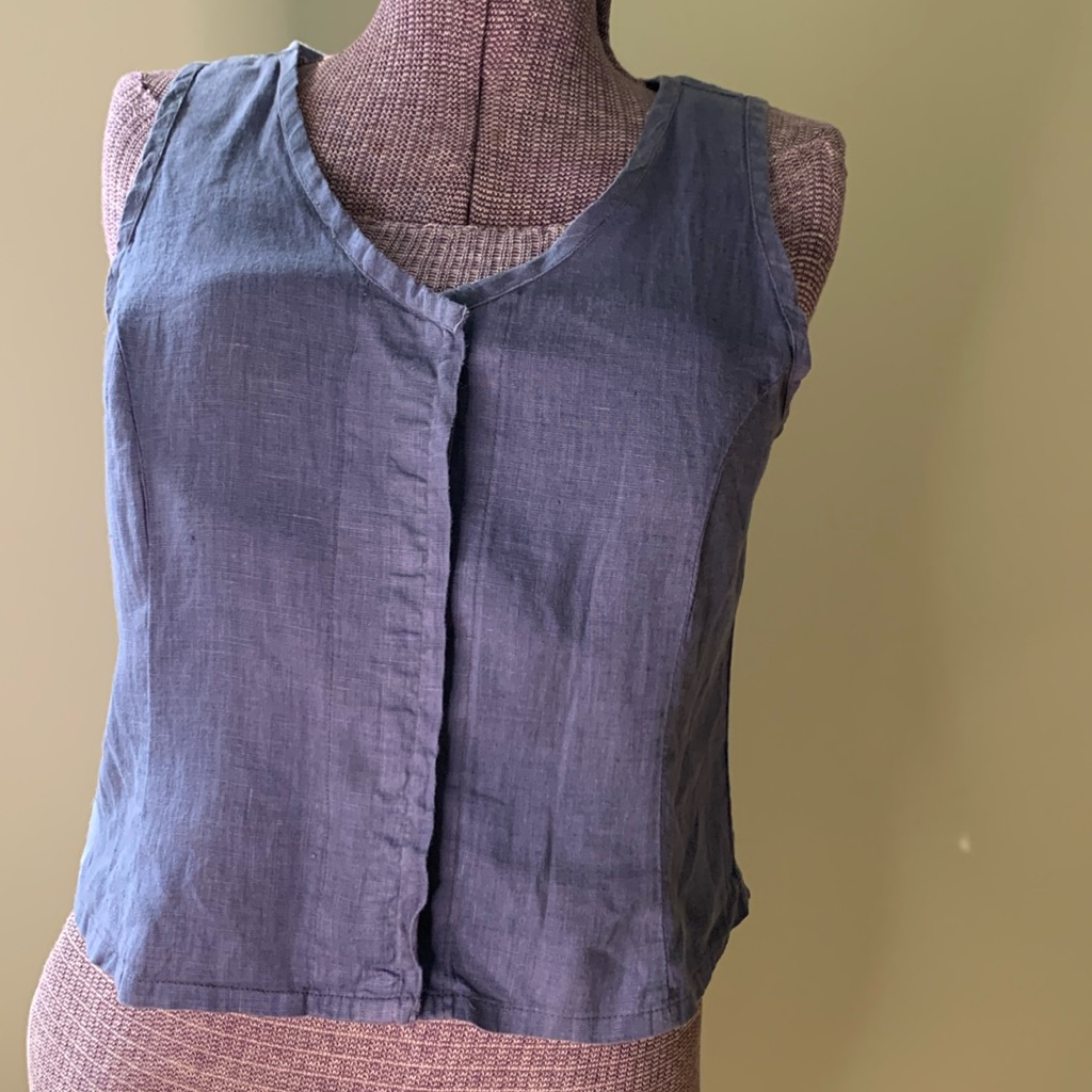 Cynthia Ashby Linen Top Vest Small